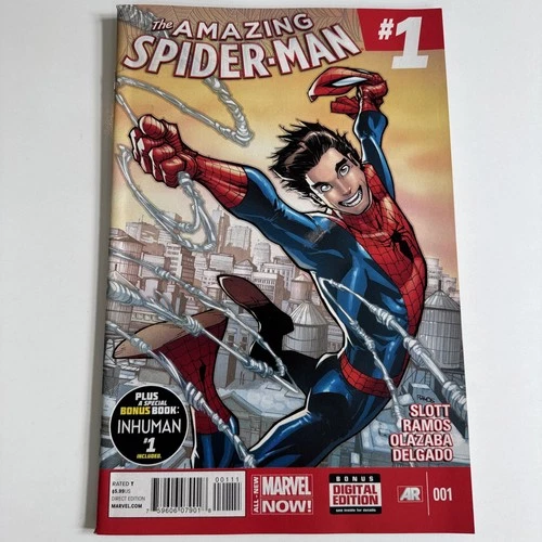 AMAZING SPIDER-MAN # 1 VF- 2014 HUMBERTO RAMOS 1ST CAMEO APP OF CINDY MOON, SILK