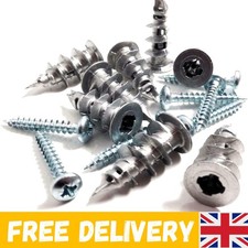 10 Pack Self-Drilling Cavity Wall Fixings with Stainless Steel Screws - Easy Use