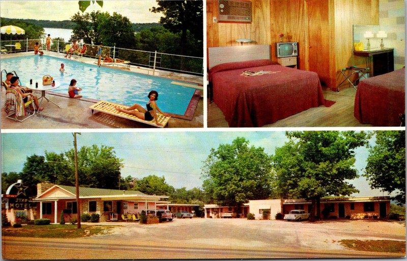 LAKE OZARK MISSOURI LAKE OF THE OZARKS STAR MOTEL US HWY 54 MULTI VIEW POSTCARD