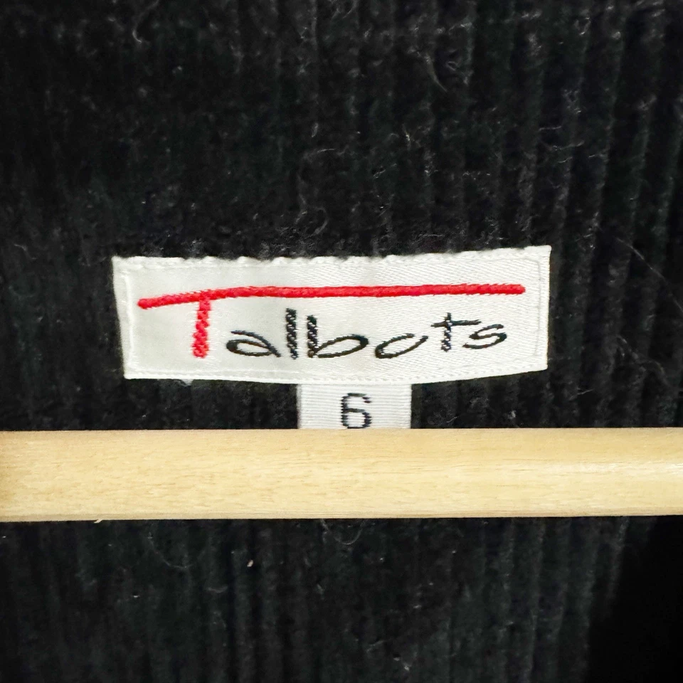 Vestido midi vintage Talbots pana negro sin mangas talla 6 Foto 3 de 4