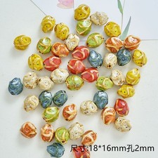 10pc Dumplings Peach Heart Bohemian Style Straight hole Accessories Beads