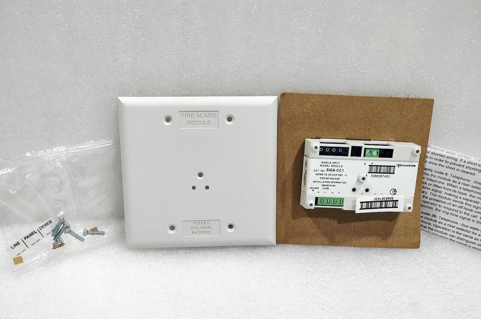 Edwards EST SIGA-CC1 Fire Alarm Single Input Signal synchro Module NEW ...