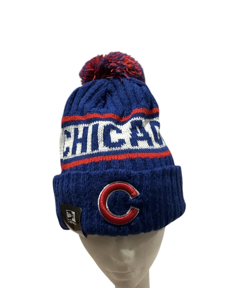 Chapéu Chicago Cubs New Era Beanie Knit Pom inverno MLB NOVO - Imagem 2 de 4