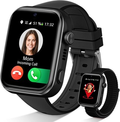 4G Kinder-Smartwatch mit Videoanruf, GPS, SOS, Schulmodus, IP68, App Store
