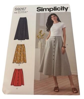 Simplicity Sewing Pattern S9267 Modest Skirt 6-14 Multi-Length Button Front UC