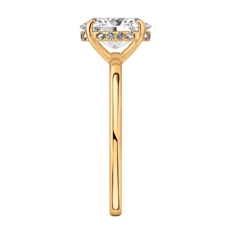 Diamond Yellow Gold Ring Women 18k Lab Grown Oval 2.3 Carat IGI Certified Size 7 - Image 4 of 4