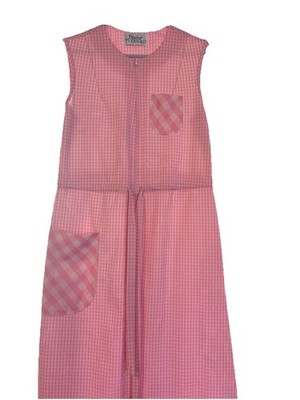 Vintage Floater by Gossard Pink White Gingham Sleeveless Zip Front