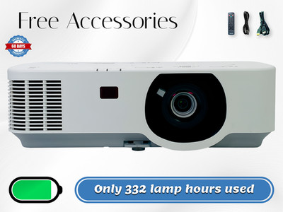 NEC P474W 3LCD Projector 20W Speaker 4700 Lumens 2160p - Only 332 Hours Used  