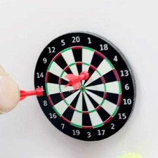 1set Miniature Dollhouse Dart Board Darts Game Set Play Doll House Decor A2