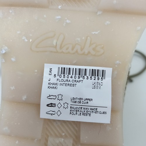 Clarks Floura Craft Trainers Women 5.5 Khaki Green Leather New Boxed RMF07-VM - Picture 8 of 10