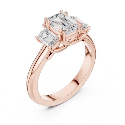 Smaragd 1,4 kt im Labor gezüchteter echter Diamant Versprechen Geschenk Ring ...