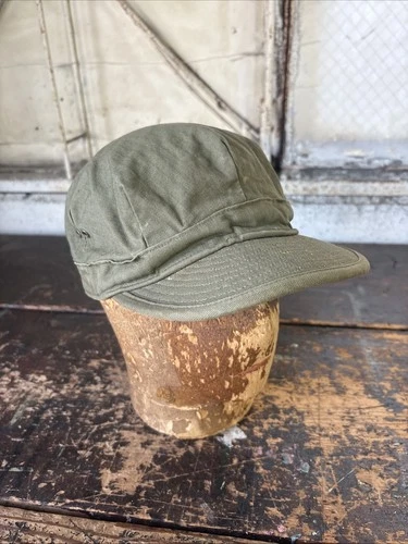 WW2 Era Hbt Usmc 1940s Hat Herringbone Military Utility Cap Size 7 1/2