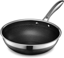 Hexclad Hybrid Nonstick 10-Inch Wok, Stay-Cool Handle, Dishwasher-Friendly, Oven