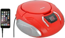 Proscan Elite Portable CD Boombox with AM/FM Radio - Red red 