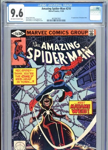 Amazing Spider-Man #210 CGC 9.6 OW-White Pages 1st Madame Web Marvel Comics 1980