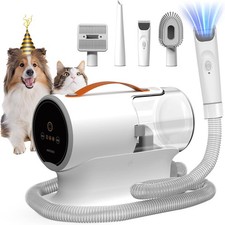 Pet Grooming Vacuum Kit 5 In 1 Dog/Cat Hair Vacuum Brush Tool With 2L Dust Cup