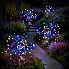 Solar Lights Outdoor Decorative: Bendable Copper Wire with 120 LED Firework B...