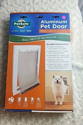 PetSafe Aluminum Pet Door Medium White 1-40 lb NEW 
