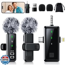 LONGCHOICEPRO Wireless Lavalier Microphone for iPhone, Android, C