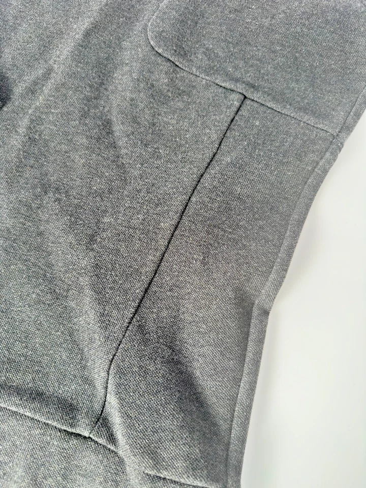 Sweat Lacoste Gris Chiné Col Bleu Crocodile Ton sur Ton Taille 3 S/M Vintage - Photo 4/4