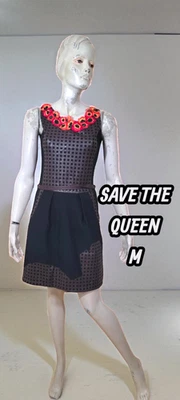 Save The Queen Taille 38 Superbe robe sans manches noir marron orange - Photo 1/4