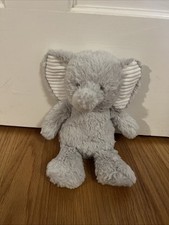 VGUC-10 Carters Elephant Gray Plush Stuffed Animal White Textured Ears