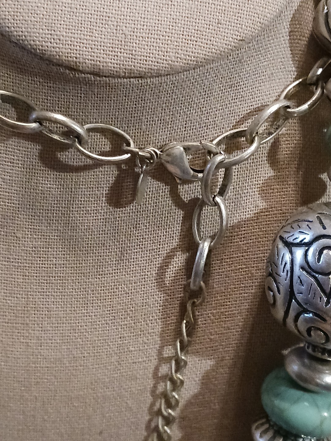 Chico's Turquoise / Silver Large Statement Neckla… - image 3