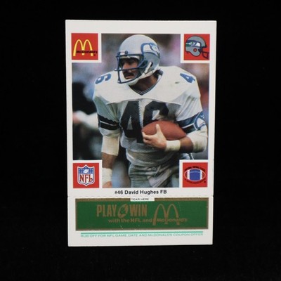 1986  David Hughes  Seattle Seahawks McDonald's GREEN Game Card #46