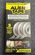 Alien Tape Double Sided Multipurpose Adhesive Grip Mounting Tape - 3 Pack