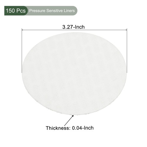 150Pcs Foam Lid Liners, Pressure Sensitive Liners for Sealing, 83mm - Picture 2 of 5