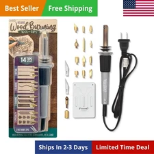 16pcs Wood Burning Kit, Professional Burner Pen Tool, Creative Black