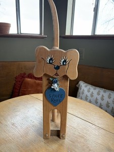 Vintage 90s Cottagecore Dog Puppy Toilet Paper Spare Rolls Holder