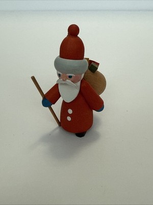 Santa Claus Wooden Figure Echte Erzgebirgische Handarbeit Germany