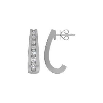 Sterling Silber Runde 1 Karat Lab Gezüchtete Diamant Creolen Geschenk für Frauen