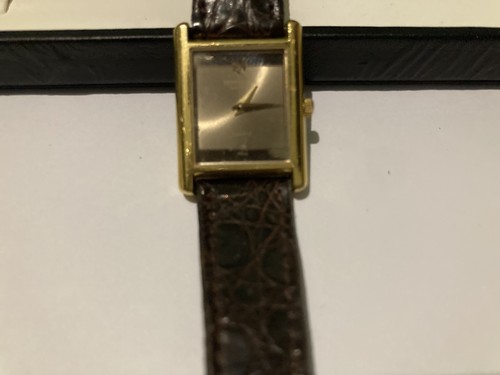 RAYMOND WEIL VINTAGE TANK STYLE QUARTZ 18 Ct GOLD-PLATED WATCH LOVELY CONDITION - Picture 19 of 20