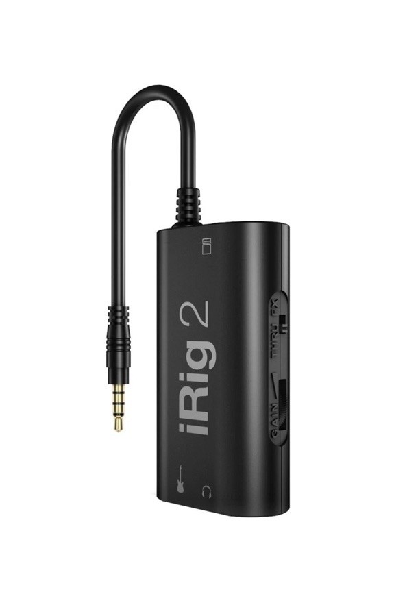 IK Multimedia iRig 2 mobile interface guitar DJ streaming black 3.5mm