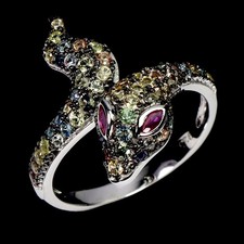 925 Sterling Silver Ring Marquise Pink Sapphire Sapphire Diamond Cut Gemstone 9