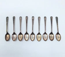 3  5/8" Inch Baby/youth Spoon By John Little & Co EP ☆ 9 Spoons.