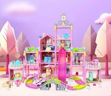 Dream Doll Pink Villa Rail Car Track, Play Area 13 Rooms LED Light Strip Set
