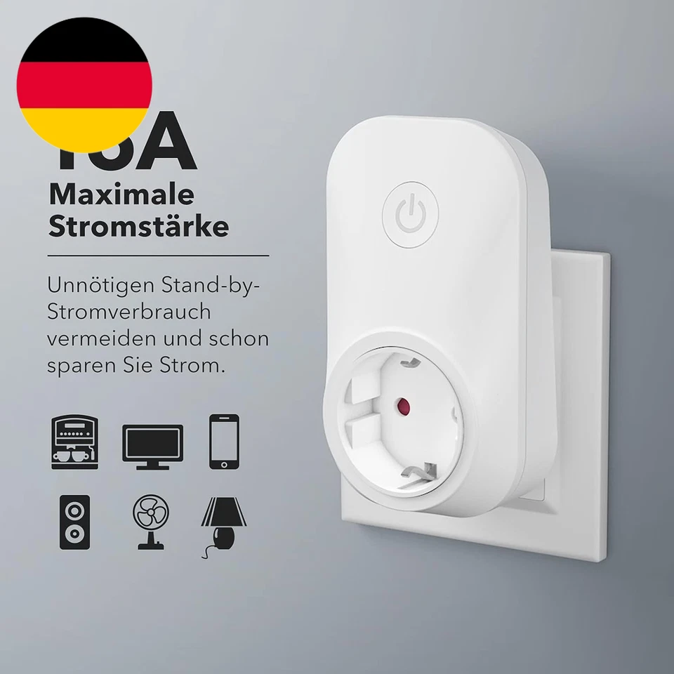 HBN Funksteckdosen Set Aus 5 Steckdosen Mit 2 Fernbedienungen, 3680W Ferngesteue - Bild 4 von 4