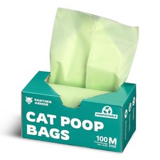 Compostable Cat Litter Bags for Poop - 100x Unscented Pet Waste, 13x9in Leak ...