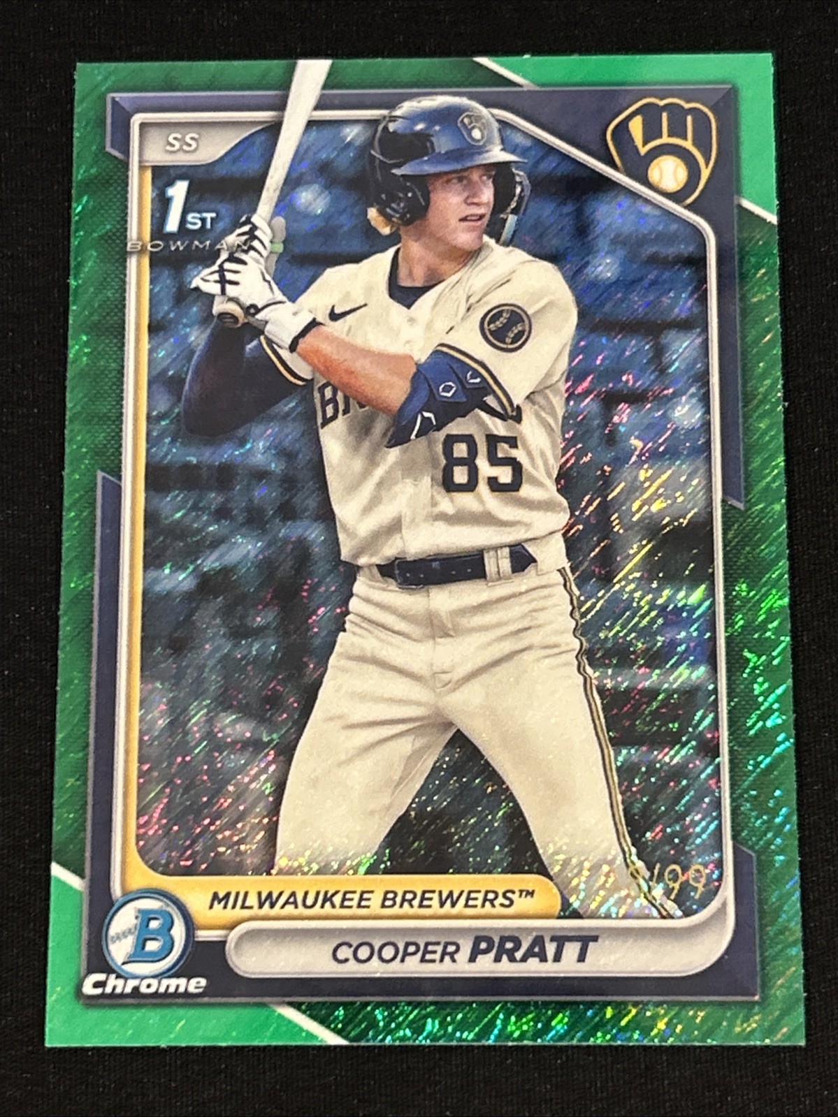 2024 Bowman - Chrome Prospects Cooper Pratt #BCP-137 Green Shimmer Refractor /99