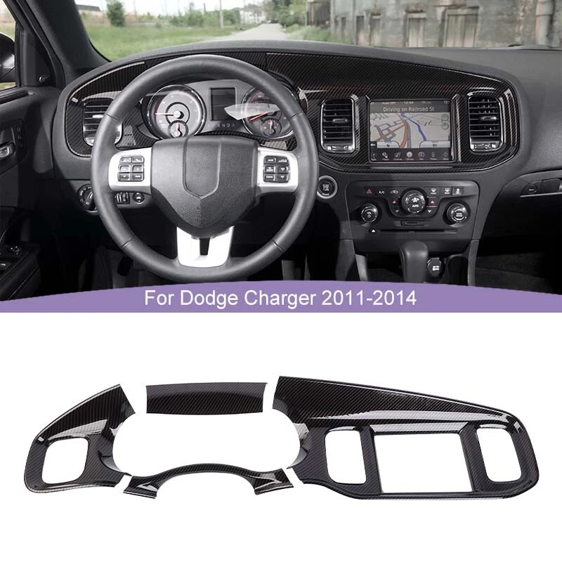 For 2011-2014 DODGE CHARGER INSTRUMENT PANEL RADIO DASH TRIM BEZEL CARBON STYLE Foto 3 de 4