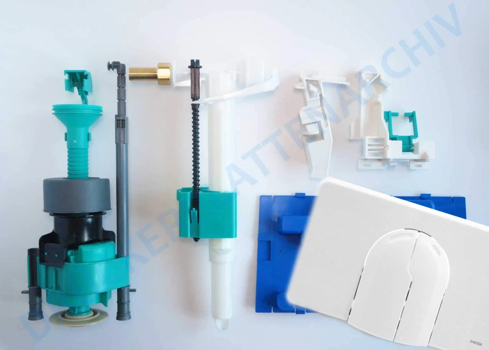 WISA RENOVIERUNGSSET 2136 Spülkasten Drückerplatte Füllventil Ablaufventil etc.