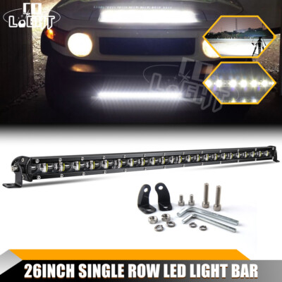 6D Slim 25'' LED Light Bar Spot Flood Offroad Driving For 07-14 Toyota FJ Cruiser