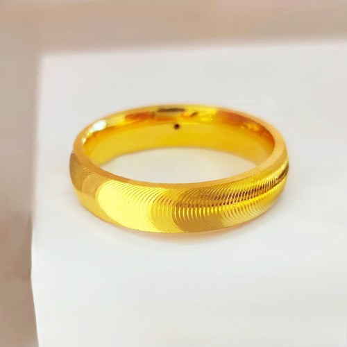 Pure 999 24K Yellow Gold Lucky 3.5mm Shiny Ring Men Women Band US 4/5/6/7/8/9 - Picture 25 of 30