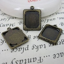 10pcs 20 17mm Antiqued Bronze Picture Frame Charm G0462