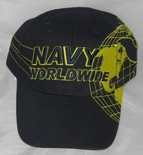 NEW U.S. Navy Worldwide Baseball cap hat. Navy Blue. 6191