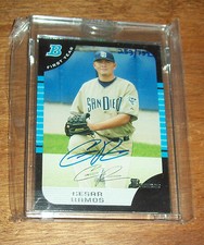 2005 Topps Bowman San Diego Padres Cesar Ramos Autographed Rookie Card