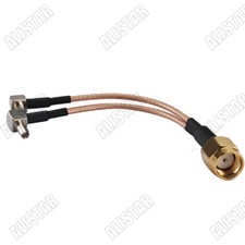 RP-SMA Male Jack Pin to 2x TS9 Male RA Y Type Pigtail RG316 Coaxial Cable 15cm